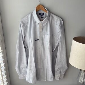 NWT Cutter & Buck Tailored Fit Easy Care‎ Men's Striped Oxford Button Down
